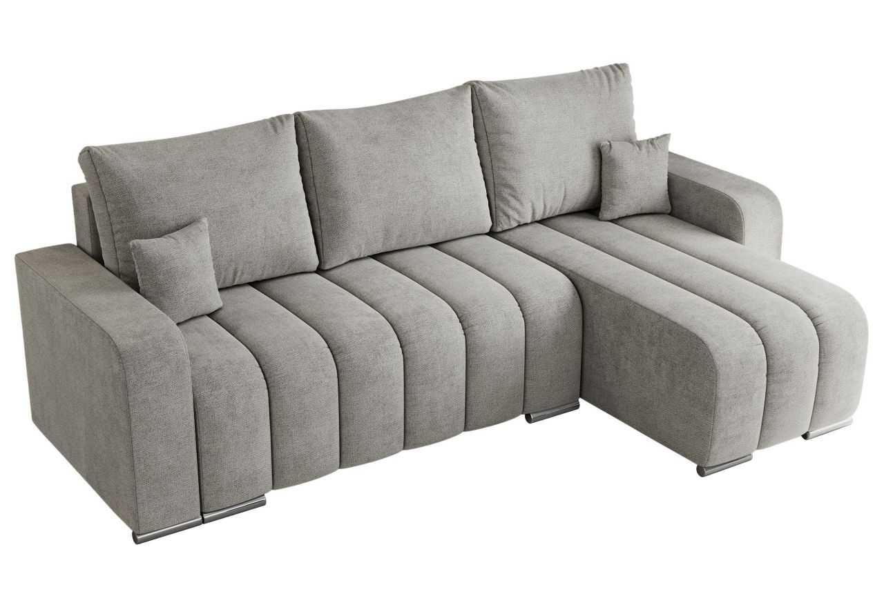 Narożnik KIRASSO L - uniwersalny - jasnoszary, struktura