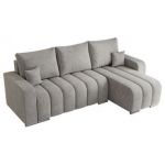 Narożnik KIRASSO L - uniwersalny - jasnoszary, struktura