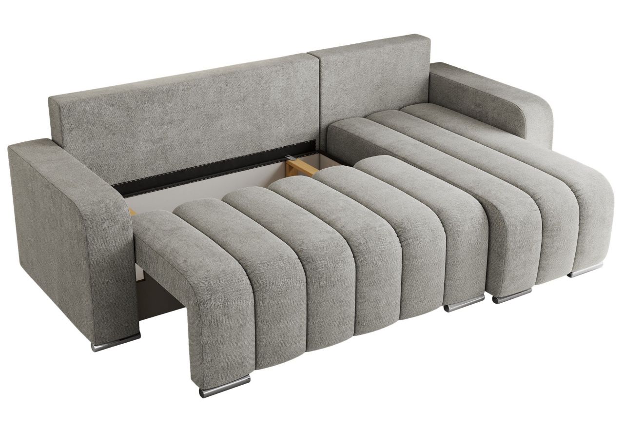 Narożnik KIRASSO L - uniwersalny - jasnoszary, struktura