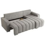 Narożnik KIRASSO L - uniwersalny - jasnoszary, struktura