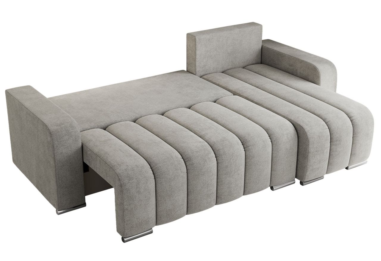 Narożnik KIRASSO L - uniwersalny - jasnoszary, struktura