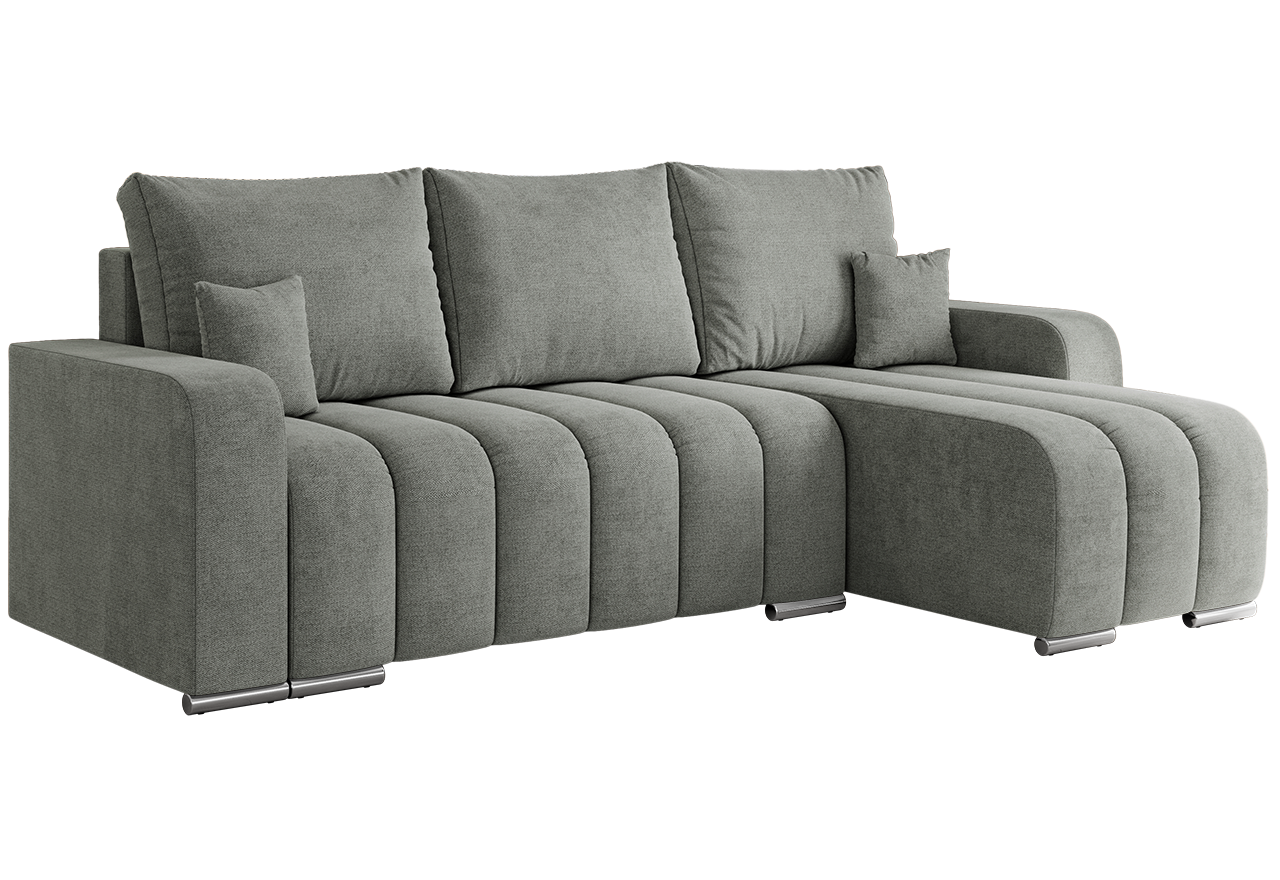 Narożnik KIRASSO L - uniwersalny - szary, struktura