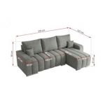 Narożnik KIRASSO L - uniwersalny - szary, struktura