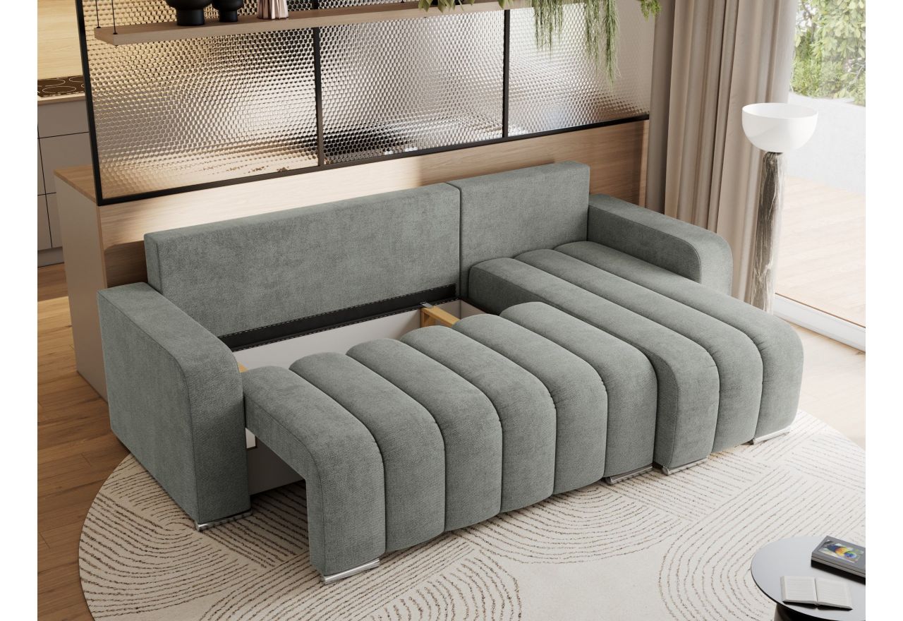 Narożnik KIRASSO L - uniwersalny - szary, struktura