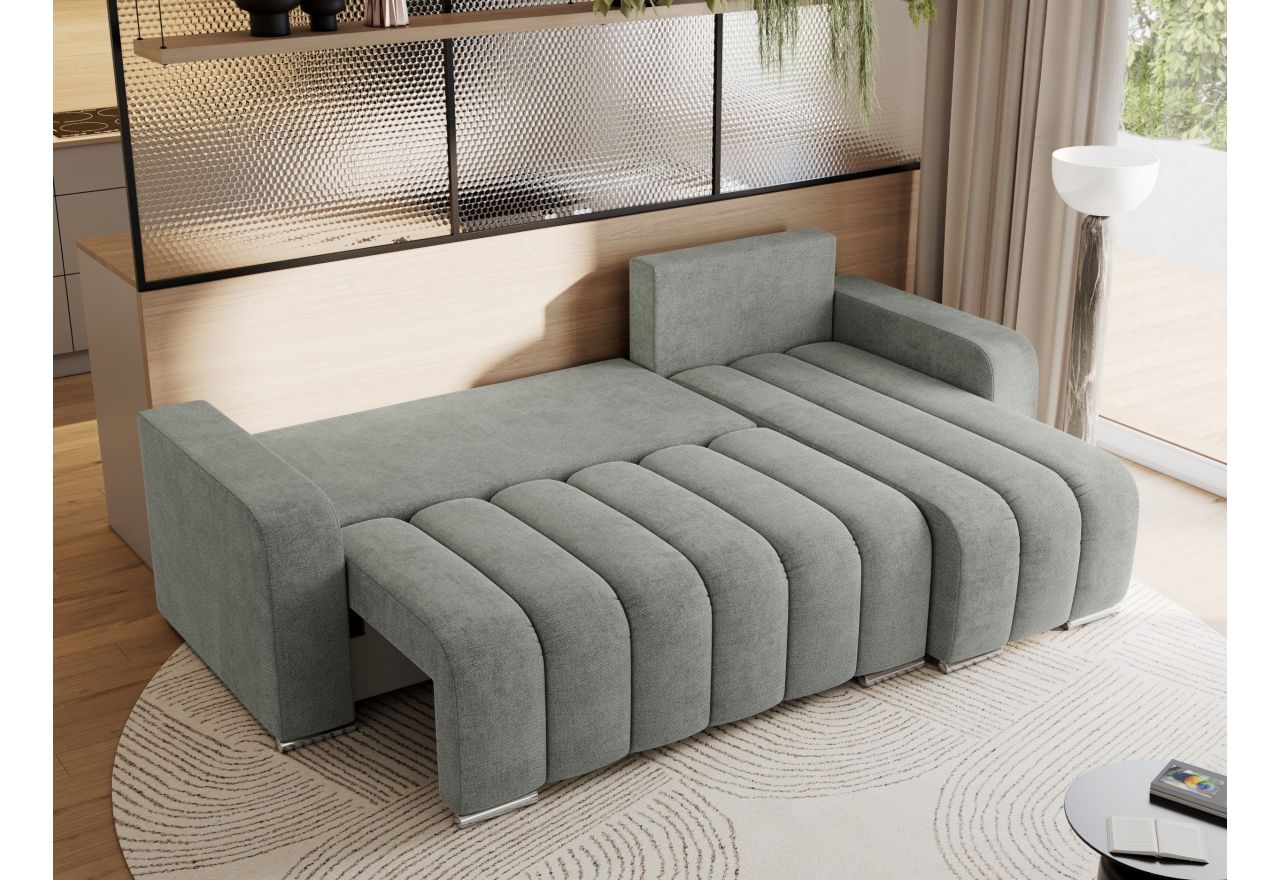 Narożnik KIRASSO L - uniwersalny - szary, struktura