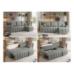 Narożnik KIRASSO L - uniwersalny - szary, struktura