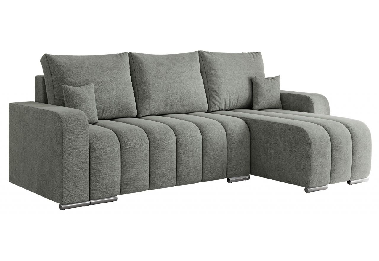 Narożnik KIRASSO L - uniwersalny - szary, struktura