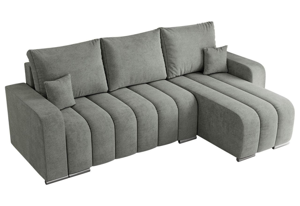 Narożnik KIRASSO L - uniwersalny - szary, struktura