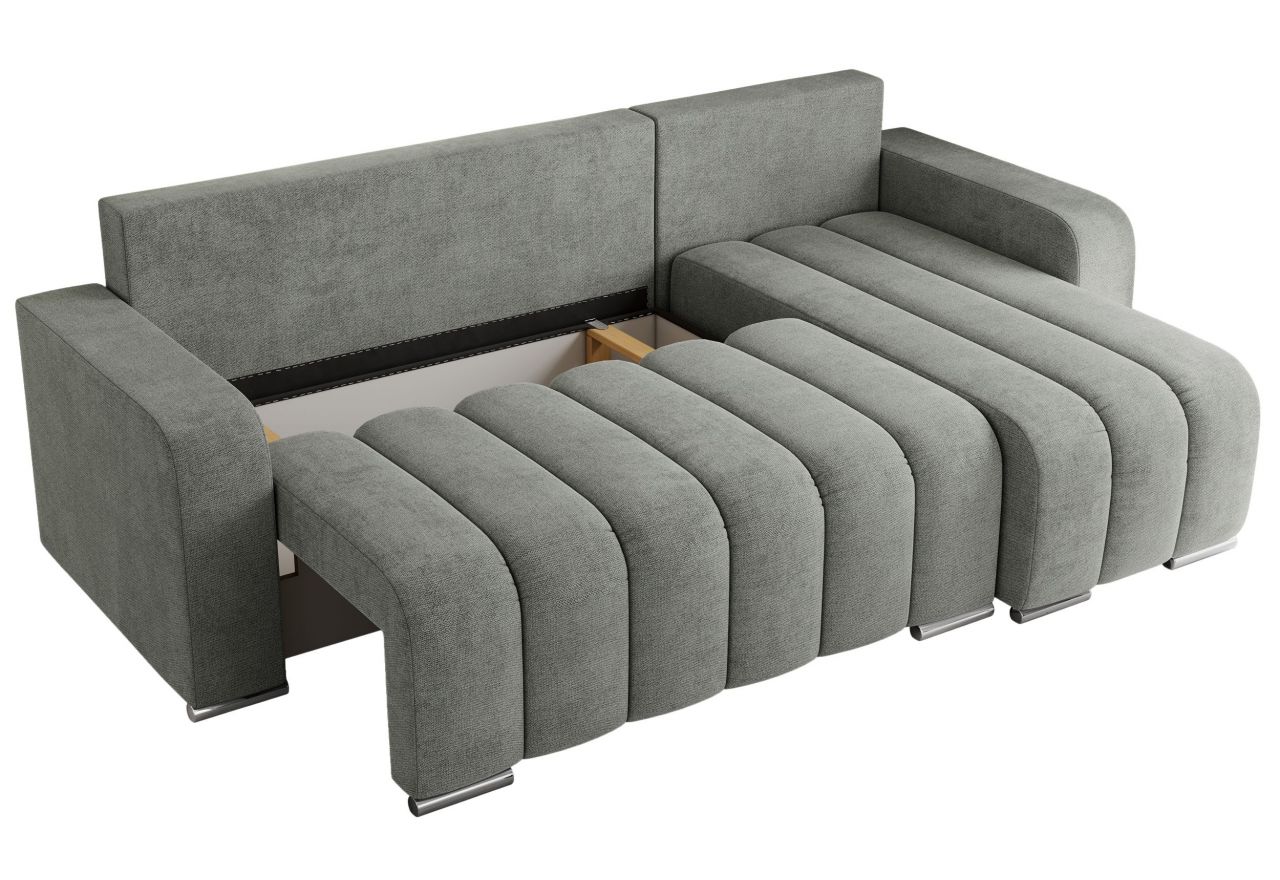 Narożnik KIRASSO L - uniwersalny - szary, struktura