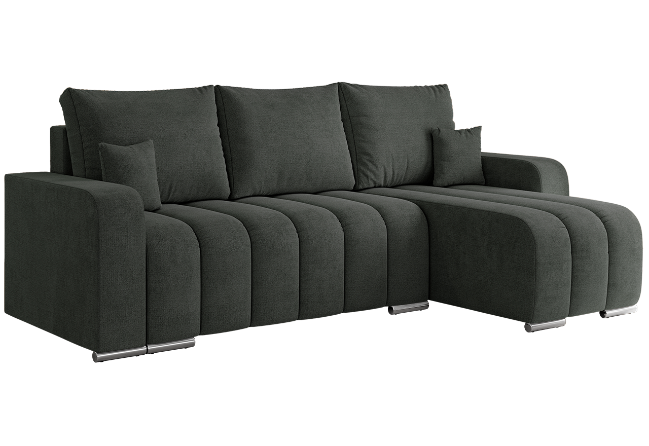 Narożnik KIRASSO L - uniwersalny - ciemnoszary, struktura