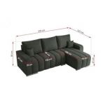 Narożnik KIRASSO L - uniwersalny - ciemnoszary, struktura