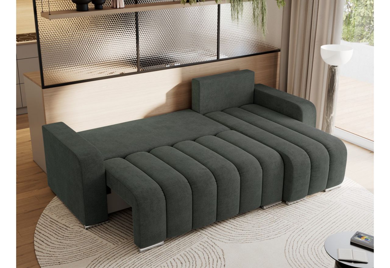 Narożnik KIRASSO L - uniwersalny - ciemnoszary, struktura