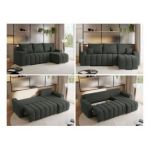 Narożnik KIRASSO L - uniwersalny - ciemnoszary, struktura