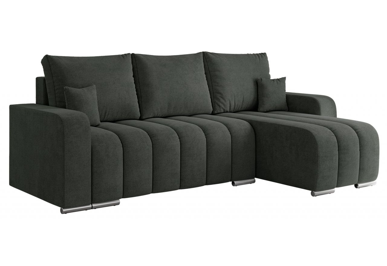 Narożnik KIRASSO L - uniwersalny - ciemnoszary, struktura