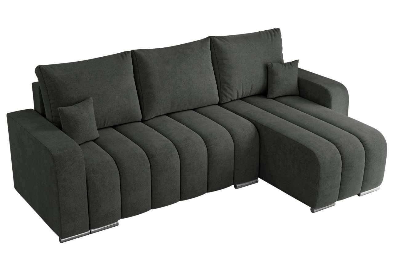 Narożnik KIRASSO L - uniwersalny - ciemnoszary, struktura