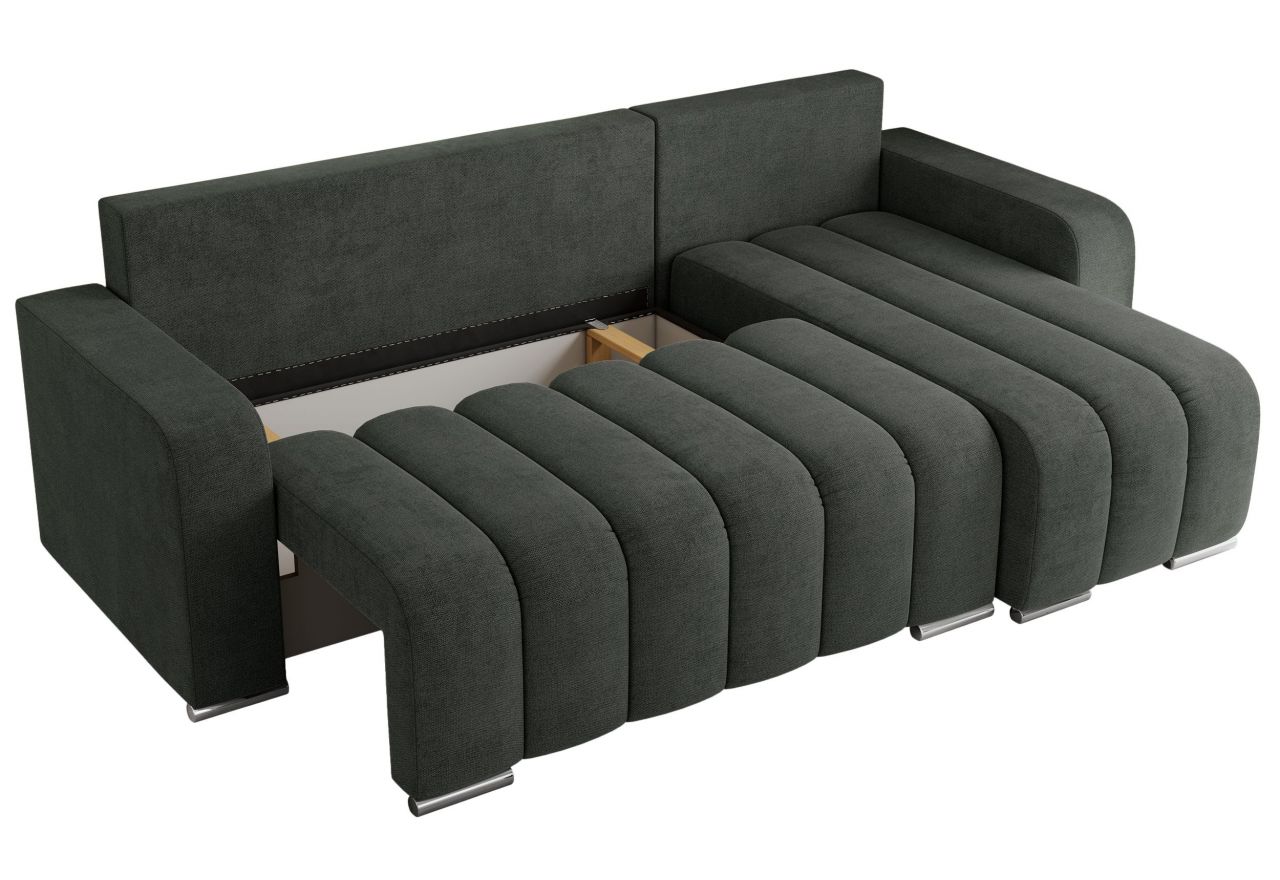 Narożnik KIRASSO L - uniwersalny - ciemnoszary, struktura