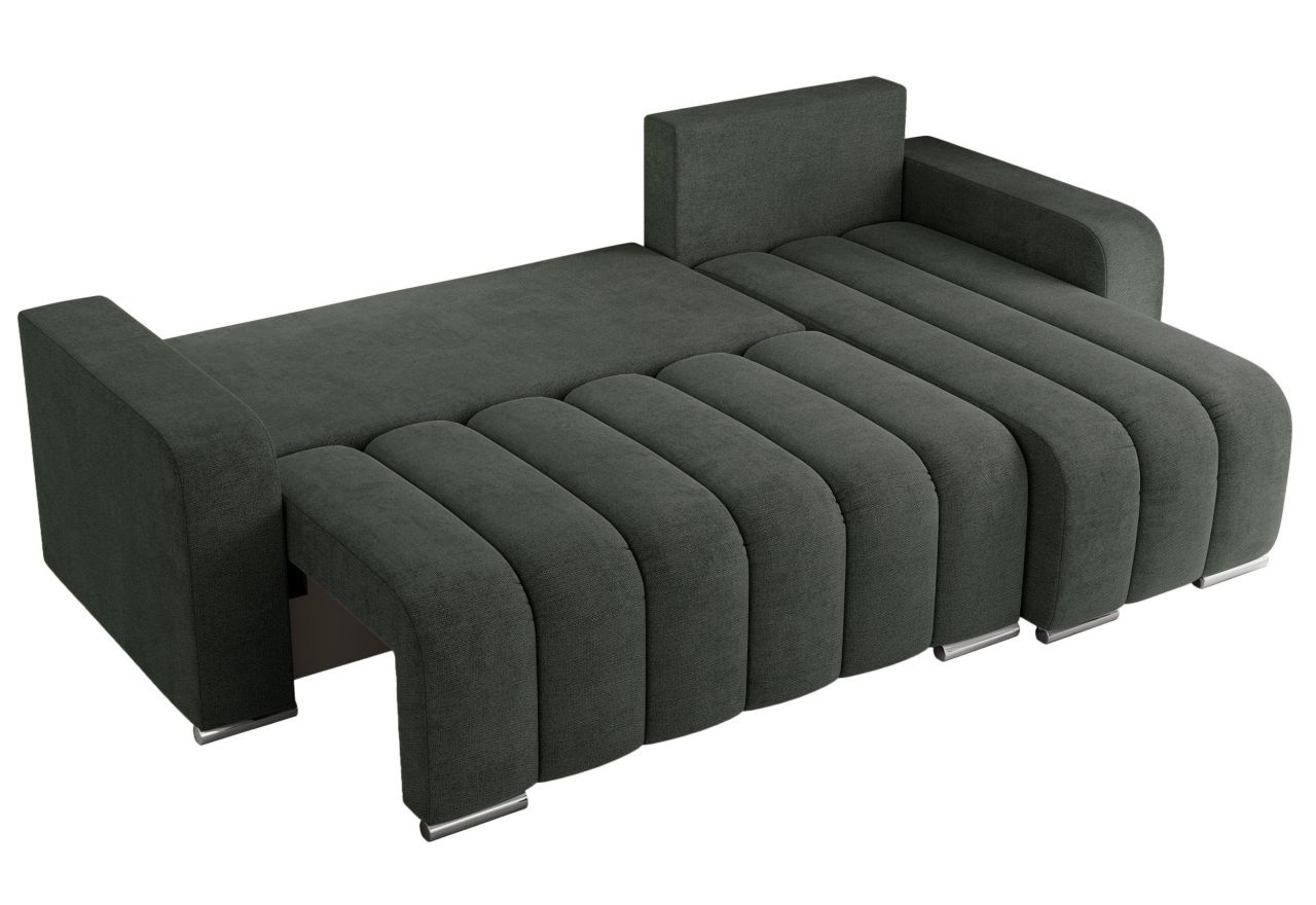 Narożnik KIRASSO L - uniwersalny - ciemnoszary, struktura