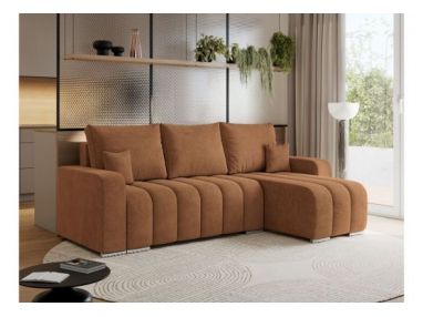 Narożnik KIRASSO L - uniwersalny - pomarańczowy, struktura