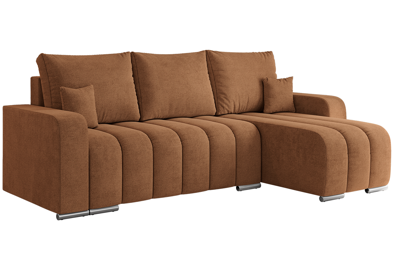 Narożnik KIRASSO L - uniwersalny - pomarańczowy, struktura