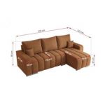 Narożnik KIRASSO L - uniwersalny - pomarańczowy, struktura