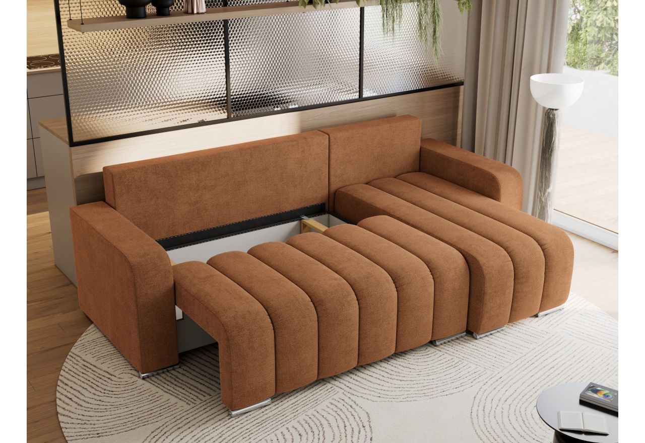 Narożnik KIRASSO L - uniwersalny - pomarańczowy, struktura