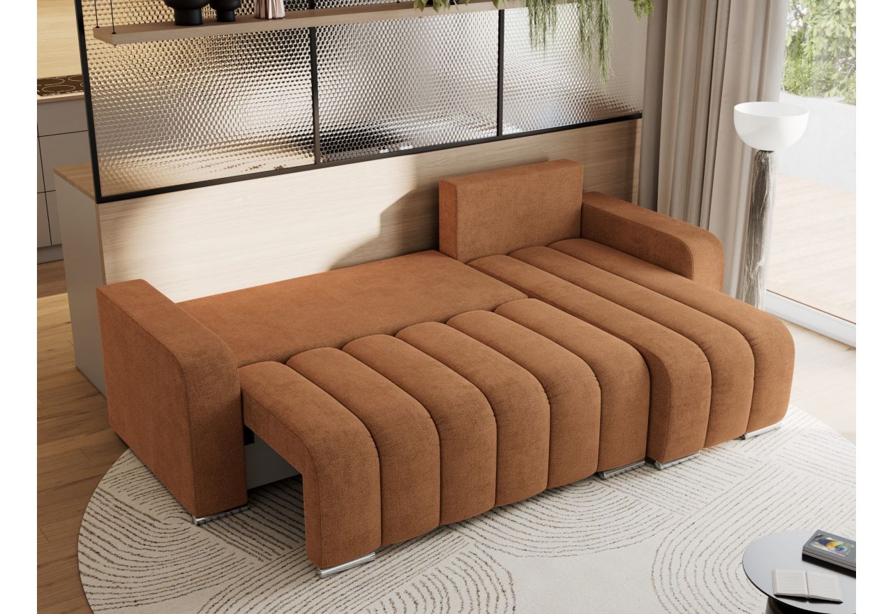 Narożnik KIRASSO L - uniwersalny - pomarańczowy, struktura