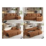 Narożnik KIRASSO L - uniwersalny - pomarańczowy, struktura