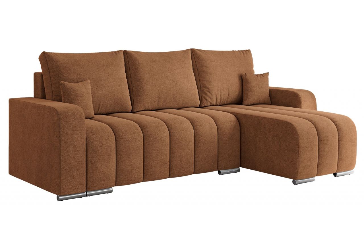 Narożnik KIRASSO L - uniwersalny - pomarańczowy, struktura