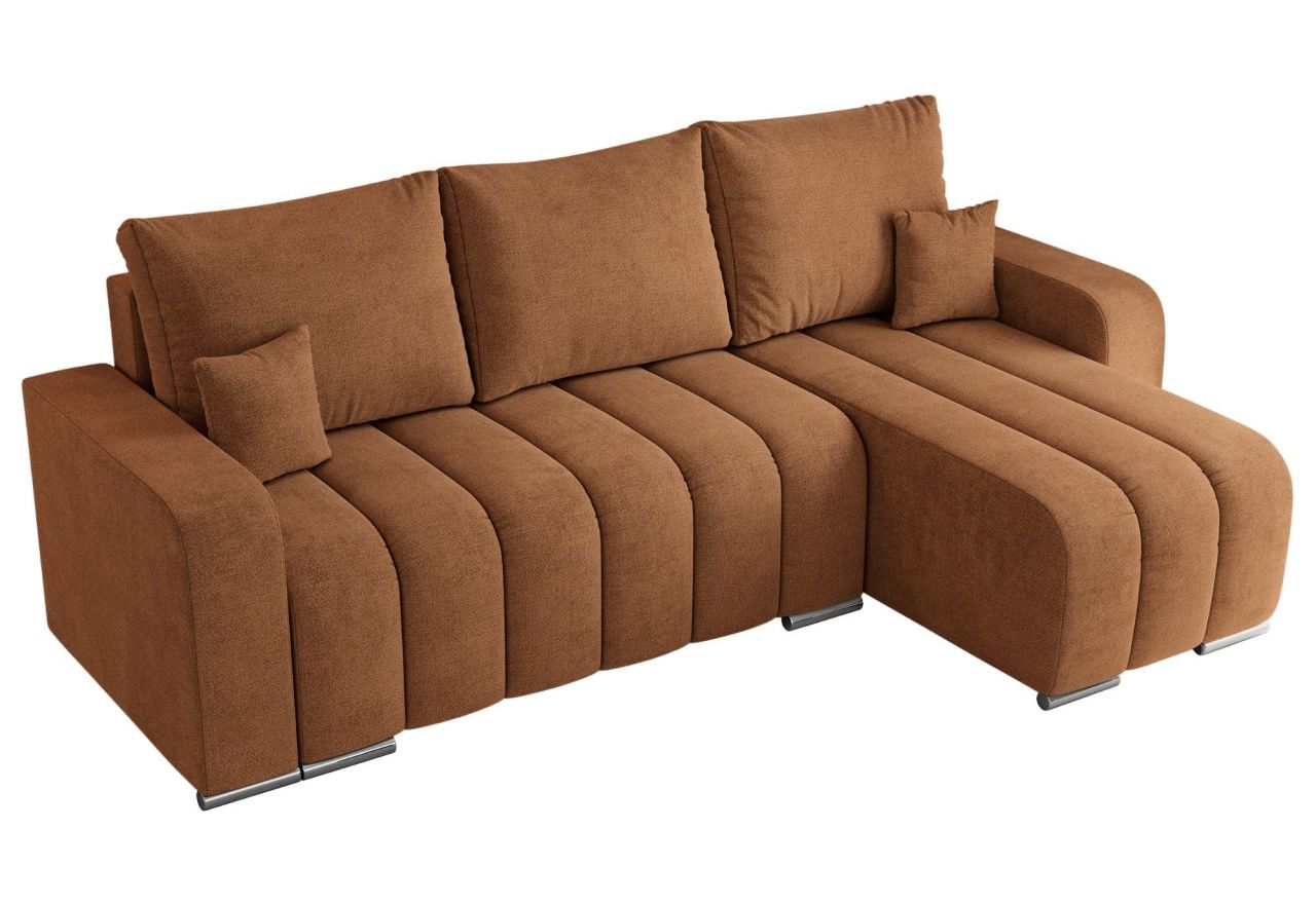 Narożnik KIRASSO L - uniwersalny - pomarańczowy, struktura