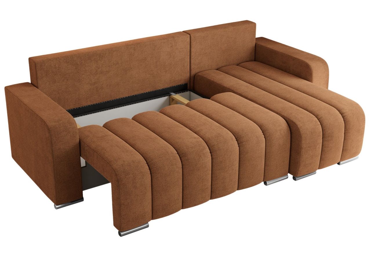 Narożnik KIRASSO L - uniwersalny - pomarańczowy, struktura