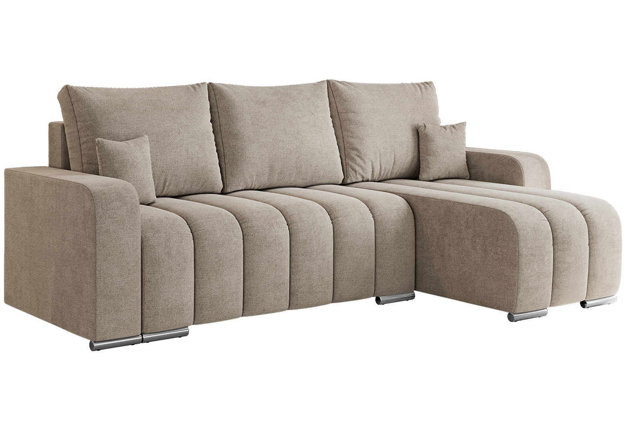 Narożnik KIRASSO L - uniwersalny - beżowy, struktura