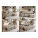 Narożnik KIRASSO L - uniwersalny - beżowy, struktura