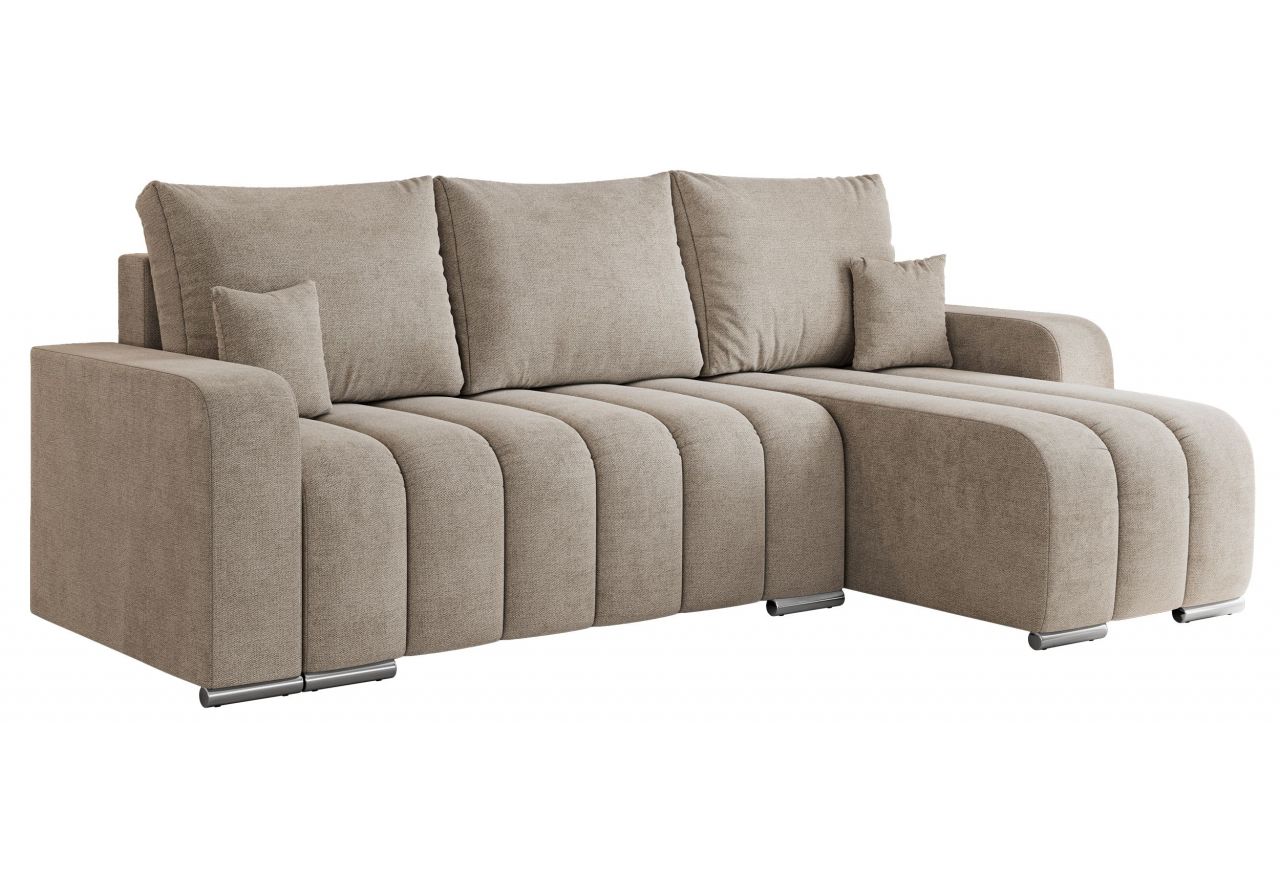 Narożnik KIRASSO L - uniwersalny - beżowy, struktura