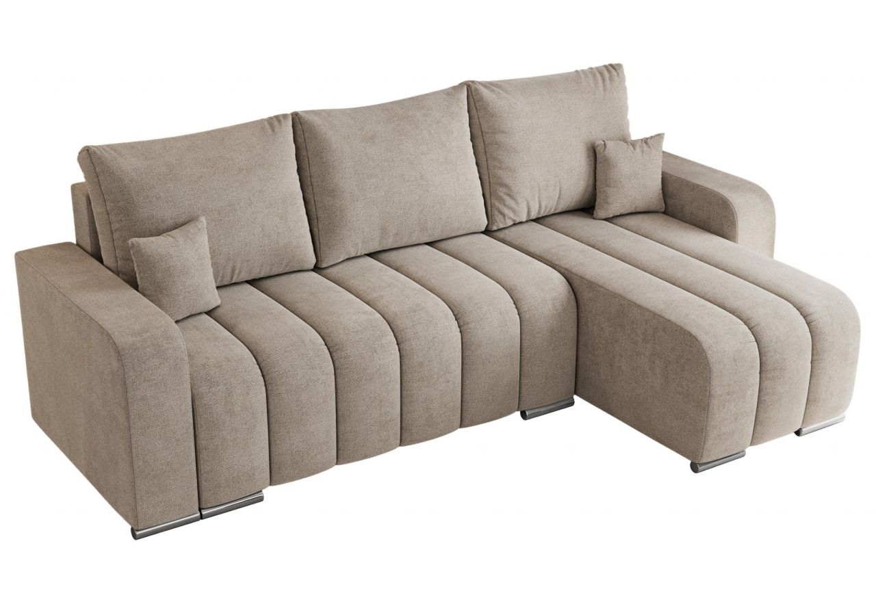 Narożnik KIRASSO L - uniwersalny - beżowy, struktura