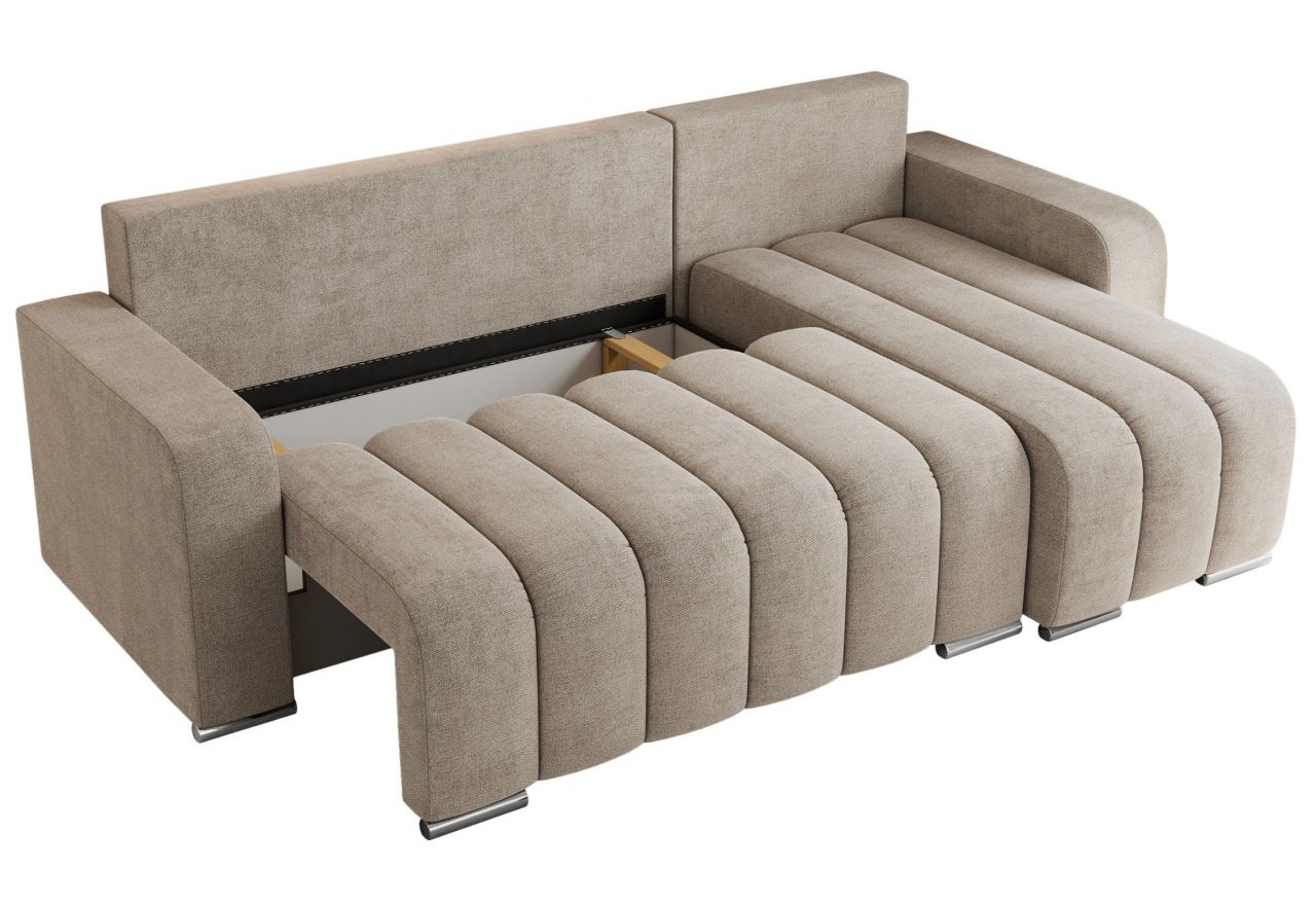 Narożnik KIRASSO L - uniwersalny - beżowy, struktura