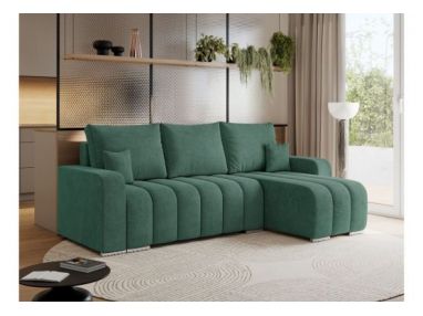 Narożnik KIRASSO L - uniwersalny - ciemnozielony, struktura