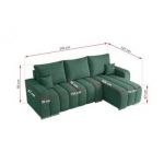 Narożnik KIRASSO L - uniwersalny - ciemnozielony, struktura