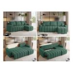 Narożnik KIRASSO L - uniwersalny - ciemnozielony, struktura