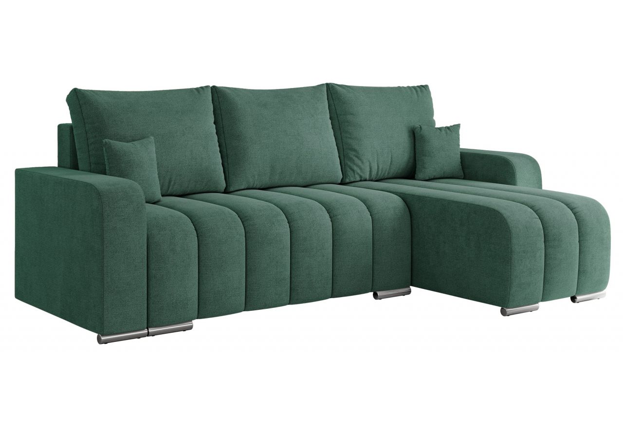 Narożnik KIRASSO L - uniwersalny - ciemnozielony, struktura