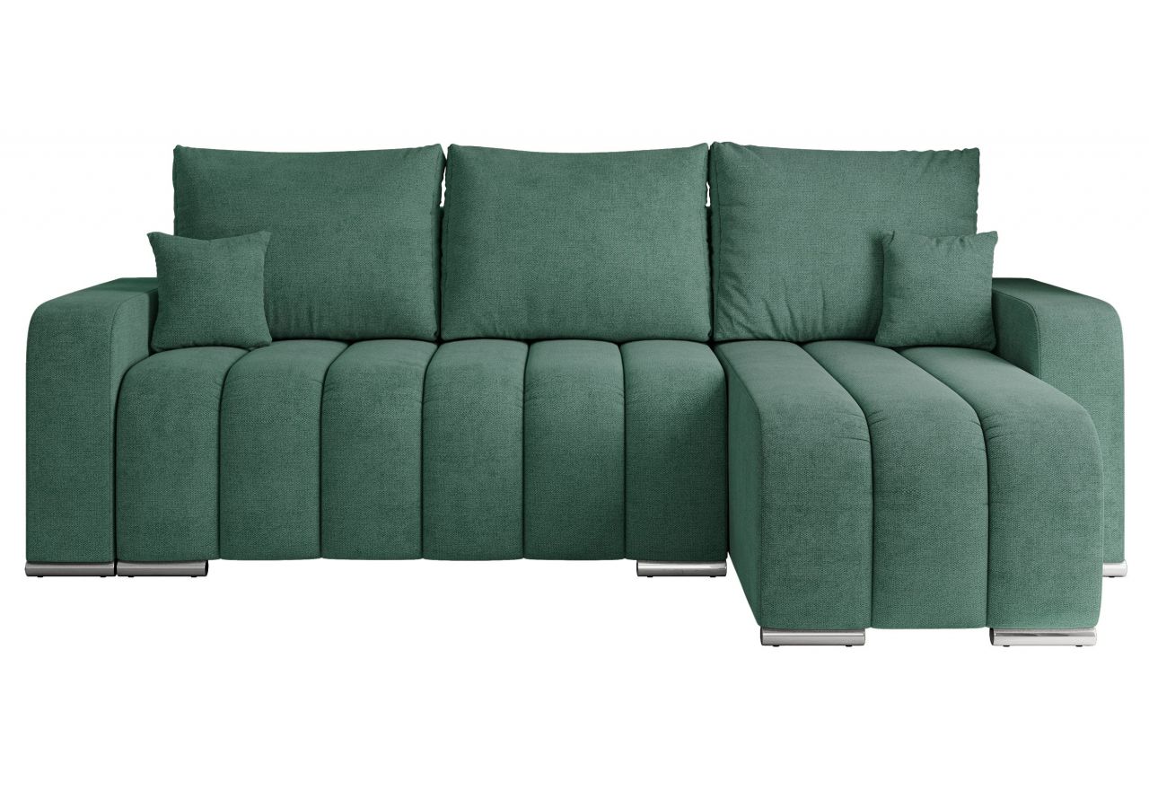 Narożnik KIRASSO L - uniwersalny - ciemnozielony, struktura