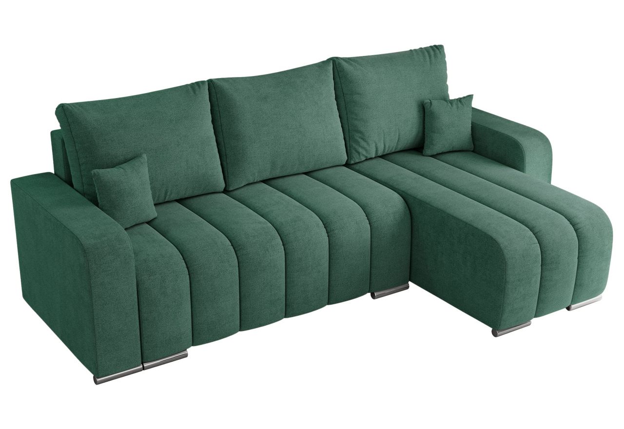 Narożnik KIRASSO L - uniwersalny - ciemnozielony, struktura