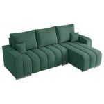 Narożnik KIRASSO L - uniwersalny - ciemnozielony, struktura