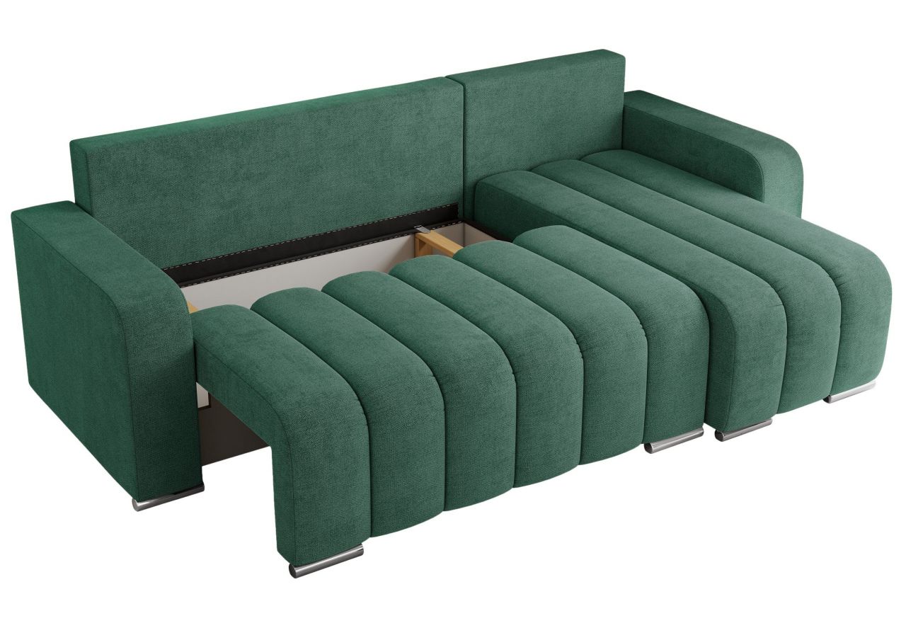 Narożnik KIRASSO L - uniwersalny - ciemnozielony, struktura