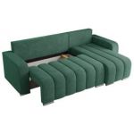 Narożnik KIRASSO L - uniwersalny - ciemnozielony, struktura