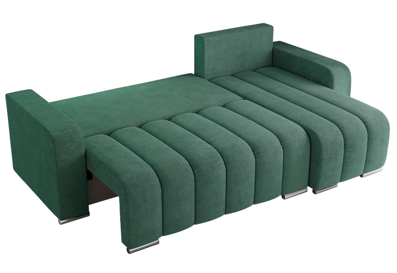 Narożnik KIRASSO L - uniwersalny - ciemnozielony, struktura