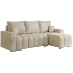 Narożnik KIRASSO L - uniwersalny - beżowy, welwet