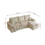 Narożnik KIRASSO L - uniwersalny - beżowy, welwet