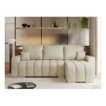 Narożnik KIRASSO L - uniwersalny - beżowy, welwet