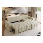 Narożnik KIRASSO L - uniwersalny - beżowy, welwet