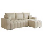 Narożnik KIRASSO L - uniwersalny - beżowy, welwet